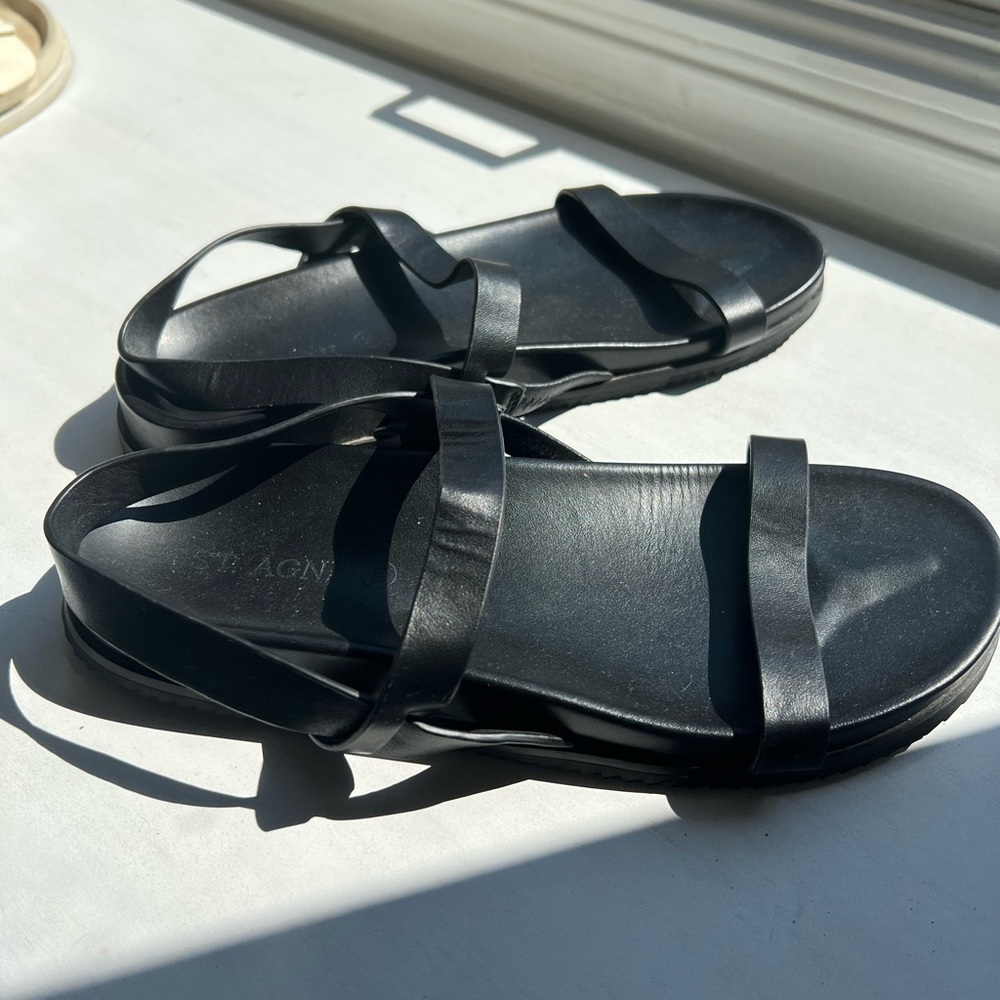 St. Agni black leather sandals almost brand new SOLD OUT - Picture 4 of 5